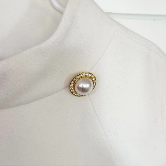 Harper Rose White Mock Neck A-Line Dress Size 6| Chic Minimalist Cap Sleeve - Picture 8 of 16